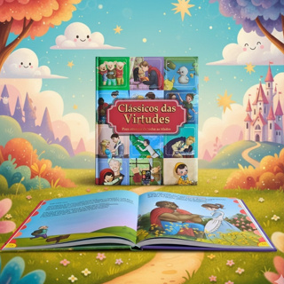 Clássicos das Virtudes Para Crianças Almofadado Histórias Classicas Fabulas em Oferta na Shopee