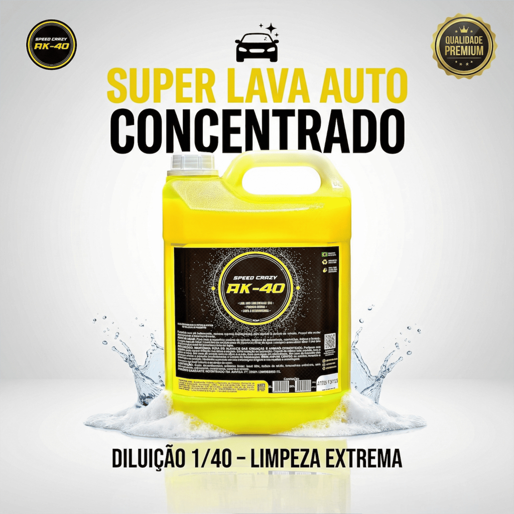 Shampoo Automotivo AK 40 Concentrado 5 Litros Carros e Motos Super Limpeza e Brilho Speed Crazy em Oferta na Shopee