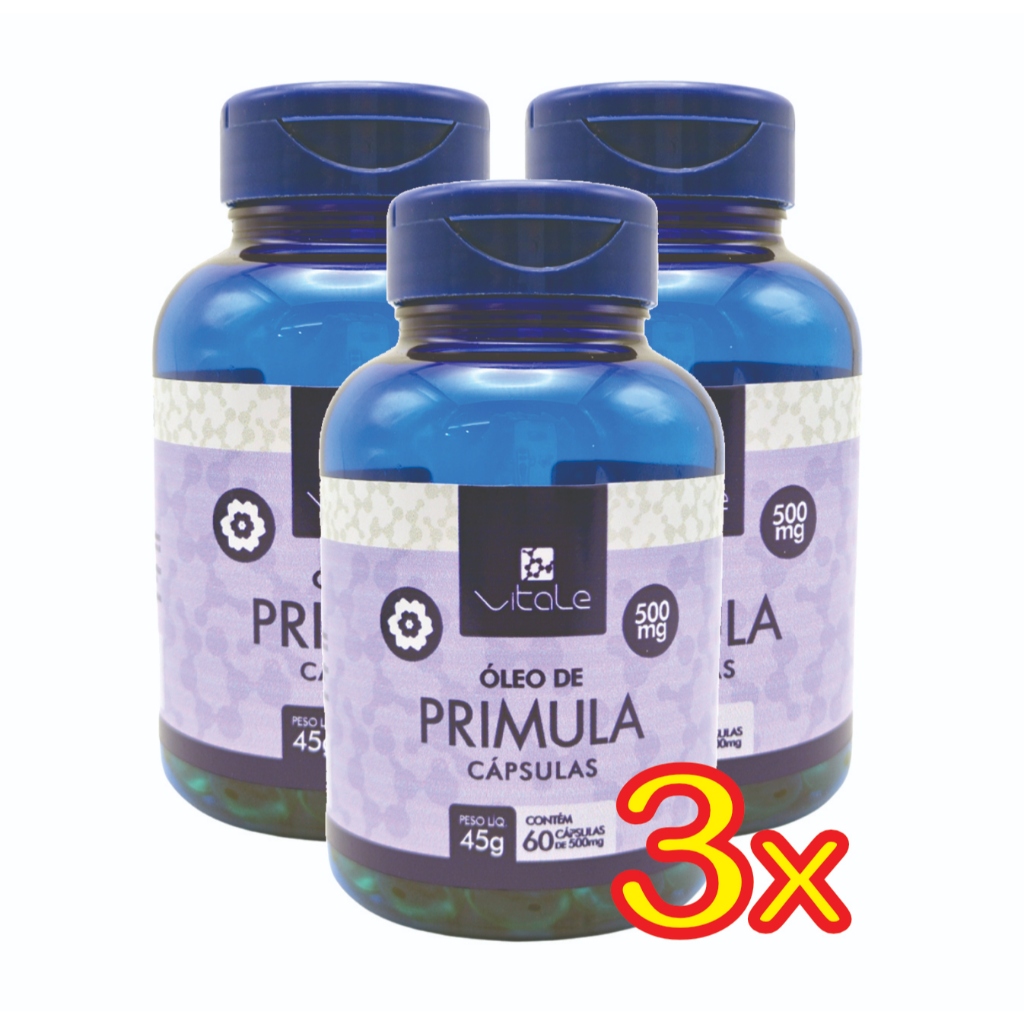 Kit 3x Óleo de Prímula em cápsulas - 60 capsulas Vitale em Oferta na Shopee