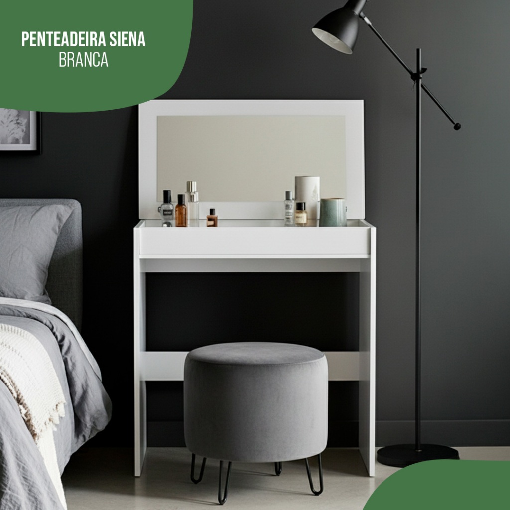 Penteadeira Multiuso Com Espelho Para Quarto