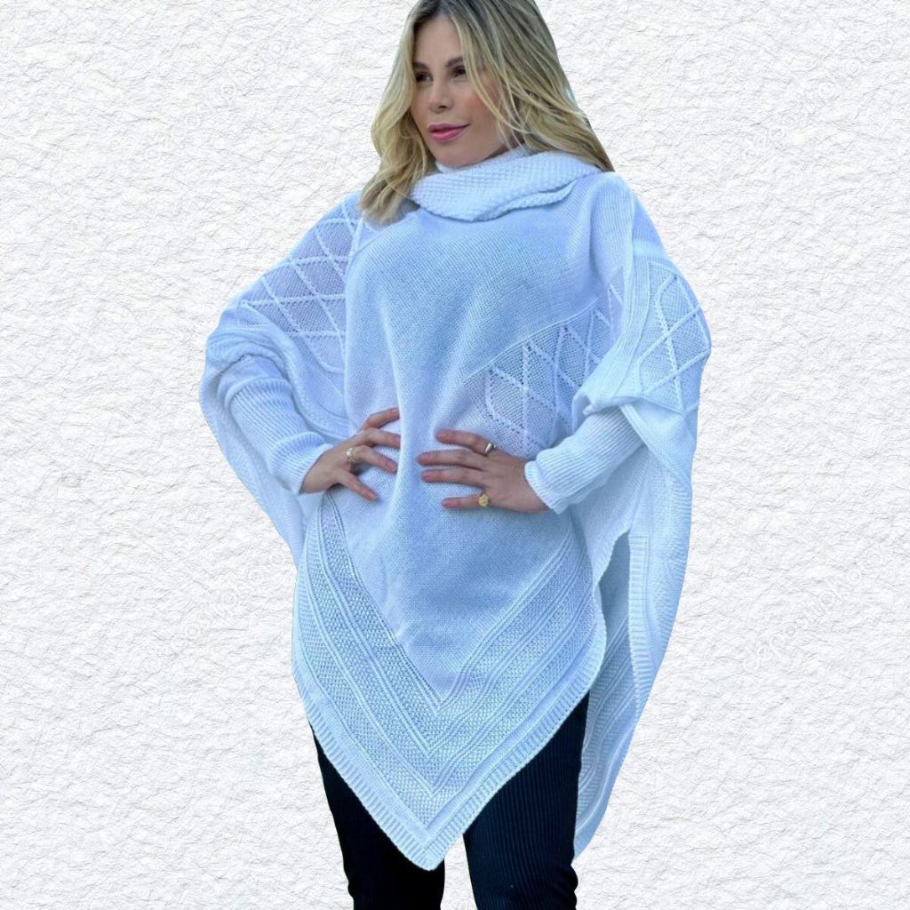 Suéter Plus Size de Tricô Básico Feminino de Lã Elegante e Confortável