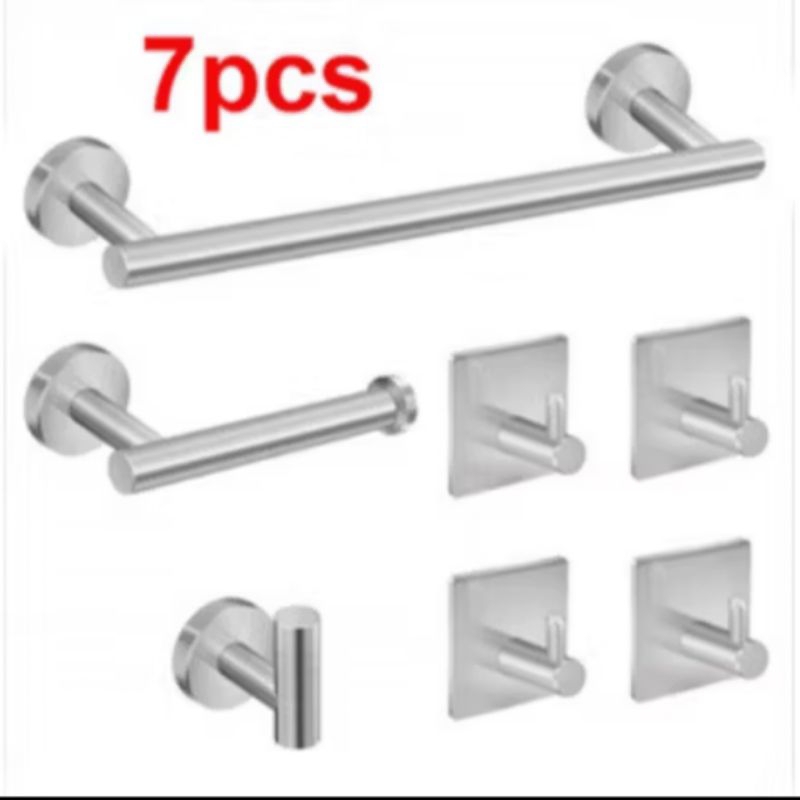 Kit Acessórios Banheiro Toalheiros Suportes Para Papel Higiênico 7 Peças micheo em Oferta na Shopee