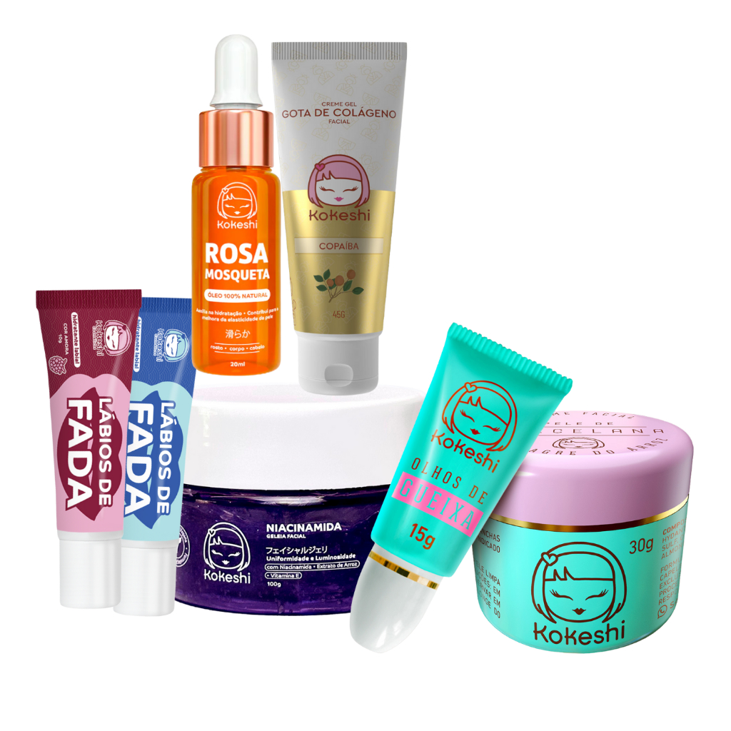 Kit Renovadores Rosa Mosqueta Niacinamida Colágeno Kokeshi em Oferta na Shopee