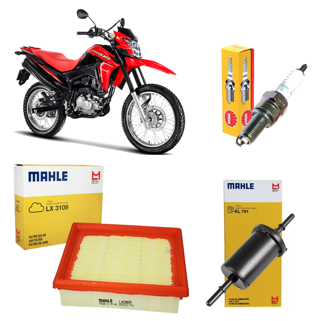 Kit Revisão Honda Bros 160 ESDD ESD 2014 até 2025 Filtros Mahle Vela NGK Original