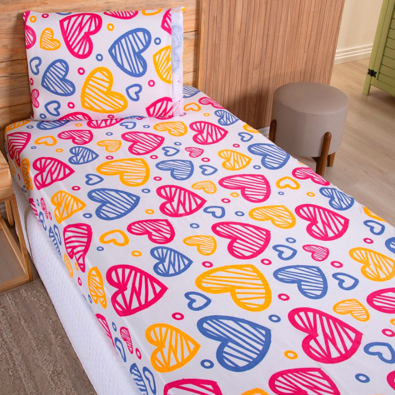 Jogo de Lençol Solteiro 02 Peças Microfibra Estampada Infantis Criança Rosa azul Menina Menino em Oferta na Shopee