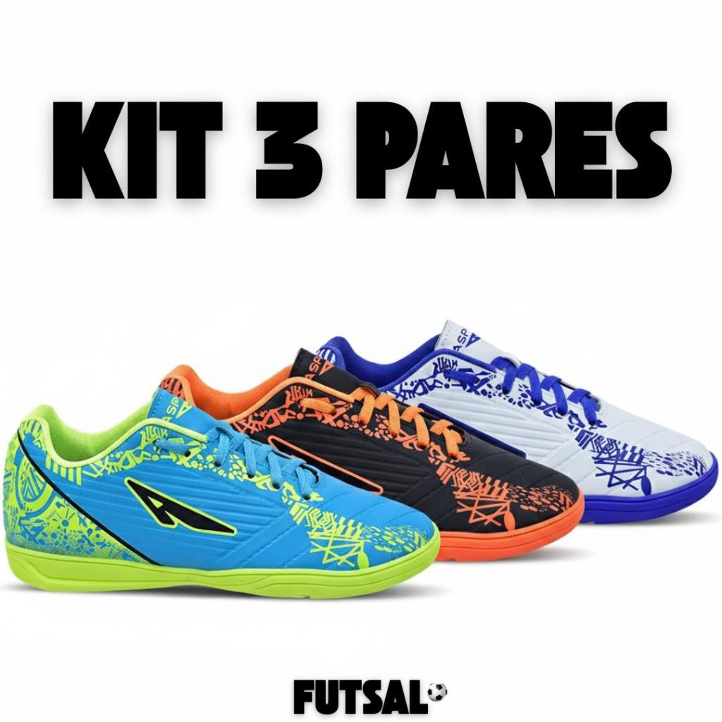 3 Pares Chuteira Futsal Quadra Salão Masculino Adulto Macio Leve Antiderrapante Original Promoção em Oferta na Shopee