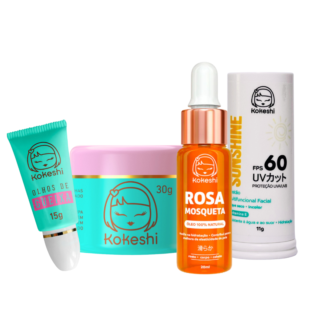Kit Bastão Facial FPS60 Renovadores Rosa Mosqueta Kokeshi em Oferta na Shopee