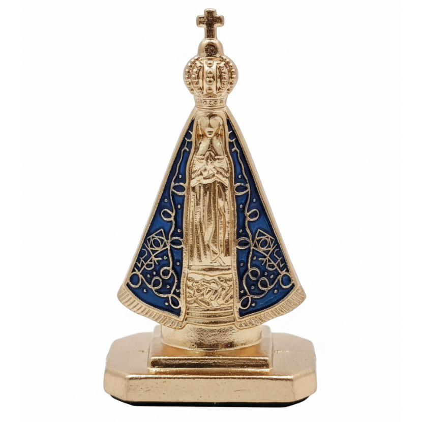 Enfeite de Carro Santinha Nossa Senhora Aparecida para painel - Proteção e Devocional