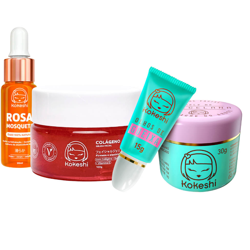 Kit Renovadores Geléia de Colágeno Rosa Mosqueta Kokeshi em Oferta na Shopee