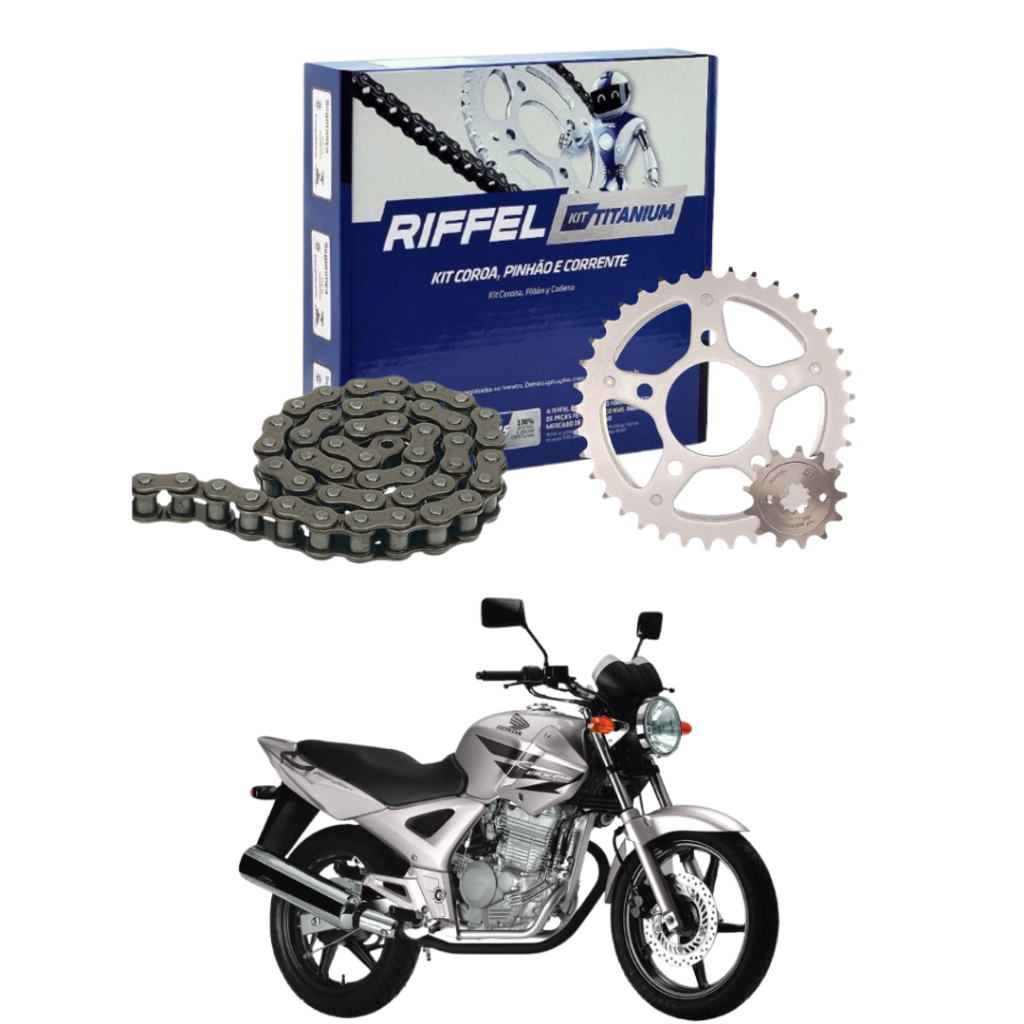Kit Relação Tração Transmissão Cbx 250 Twister 2001 2002 2003 2004 2005 2006 A 2008 Original Riffel em Oferta na Shopee