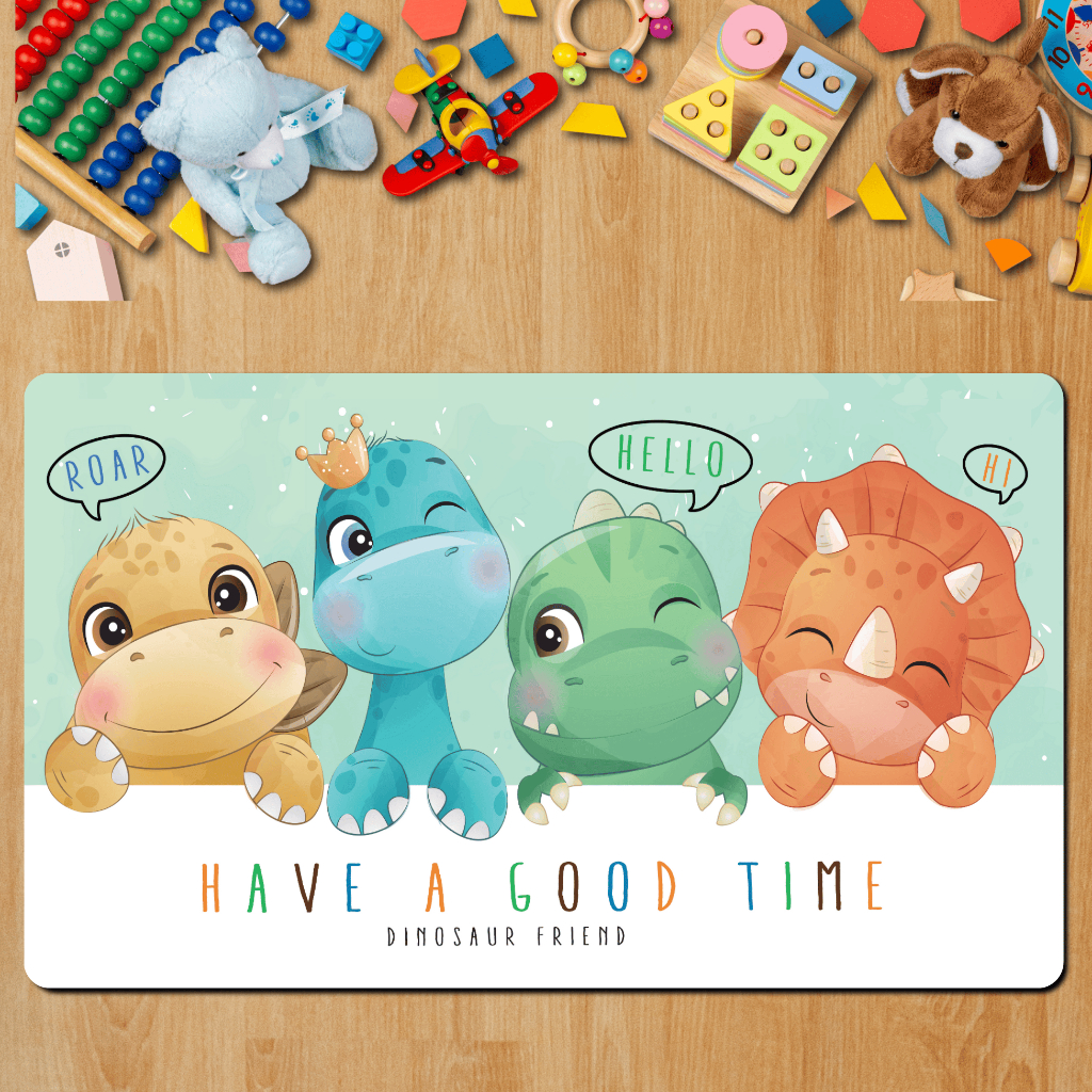 Tapete Infantil Interativo Baby dino Retangular 118x70