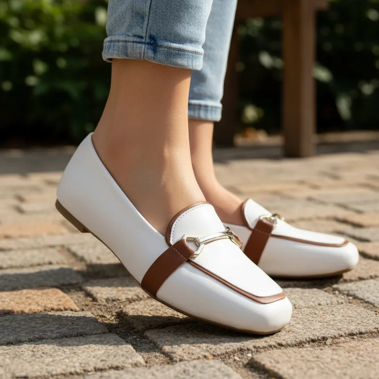 Sapatilha Feminina Mocassim Bico Quadrado AVND Casual Loafer