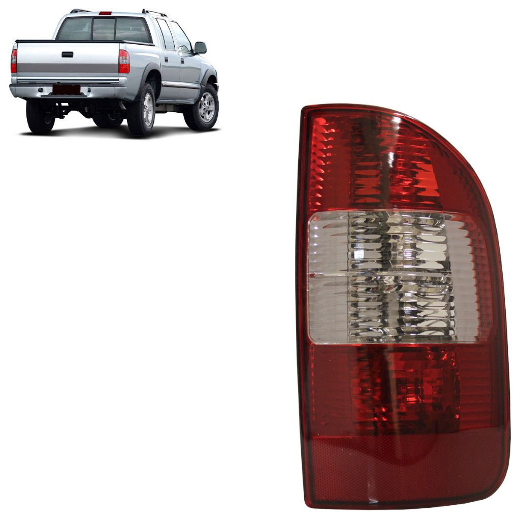 Lanterna Traseira S10 2001 2002 2003 2004 2005 2006 2007 2008 2009 Bicolor Lente Estriada Acrilico em Oferta na Shopee