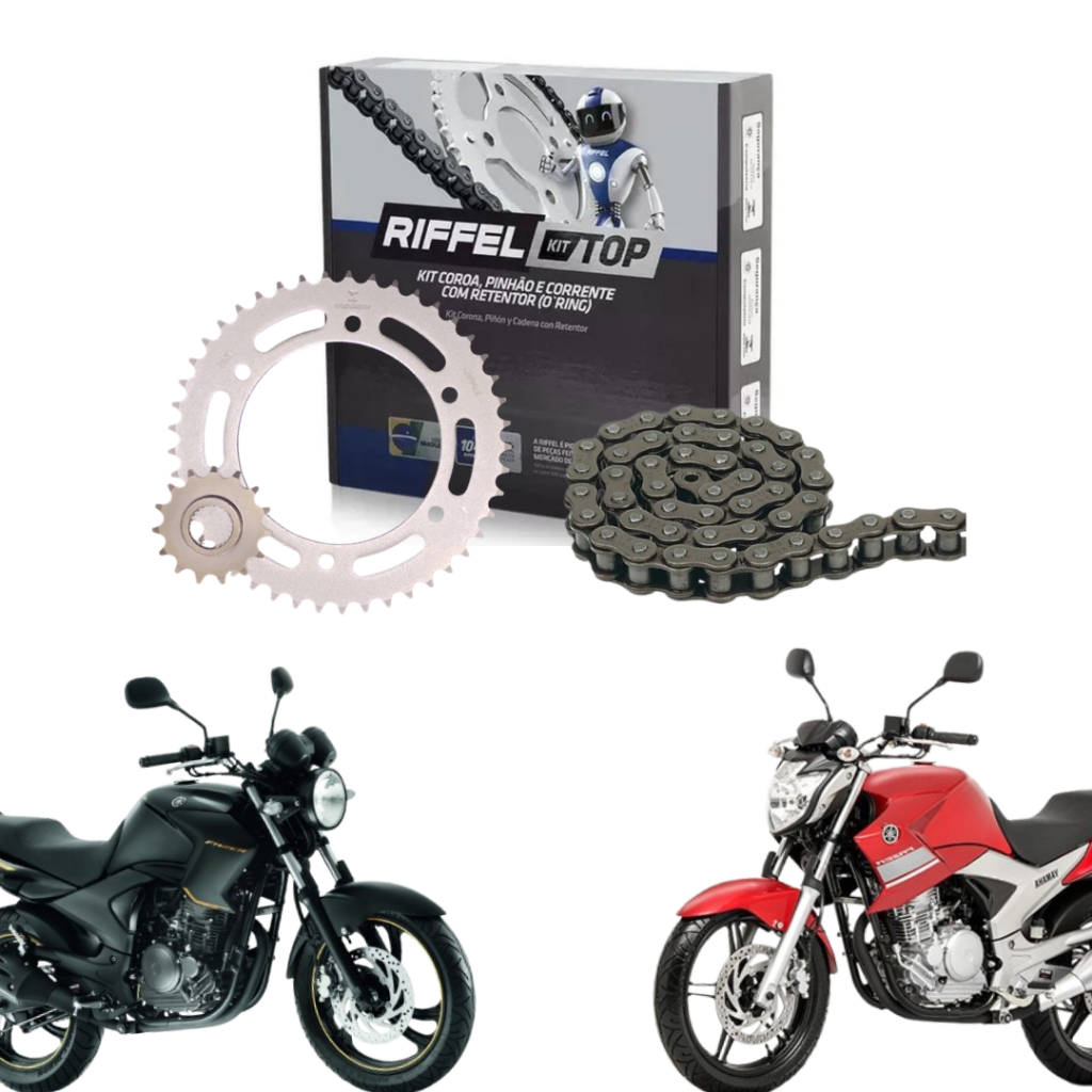 Kit Relação Tração Transmissão Ys 250 Fazer / FZ25 Com Retentor 2006 A 2017 Original Riffel em Oferta na Shopee