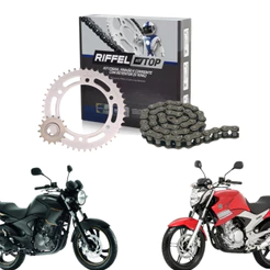 Kit Relação Tração Transmissão Ys 250 Fazer / FZ25 Com Retentor 2006 A 2017 Original Riffel