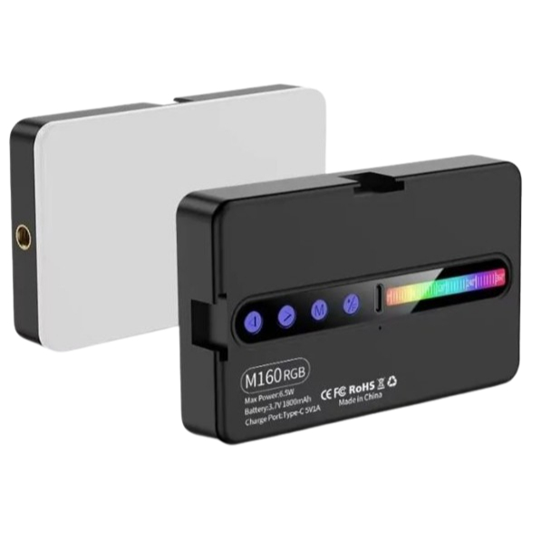 Luz De Preenchimento Rgb Portátil Celular Câmera 3.7 Preto M160 Rgn