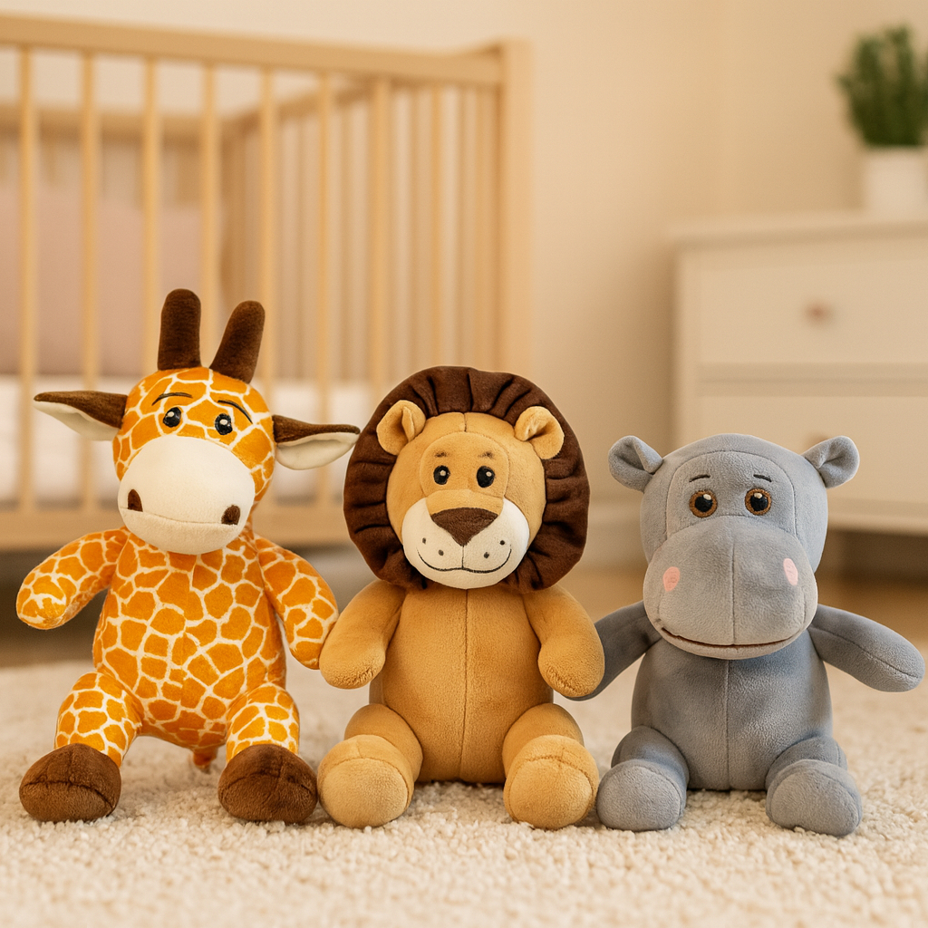 Trio De Bichinhos Pelúcia Safari Animais Bebe Baby Presente Festa Menina Menino Antialérgico Criança em Oferta na Shopee