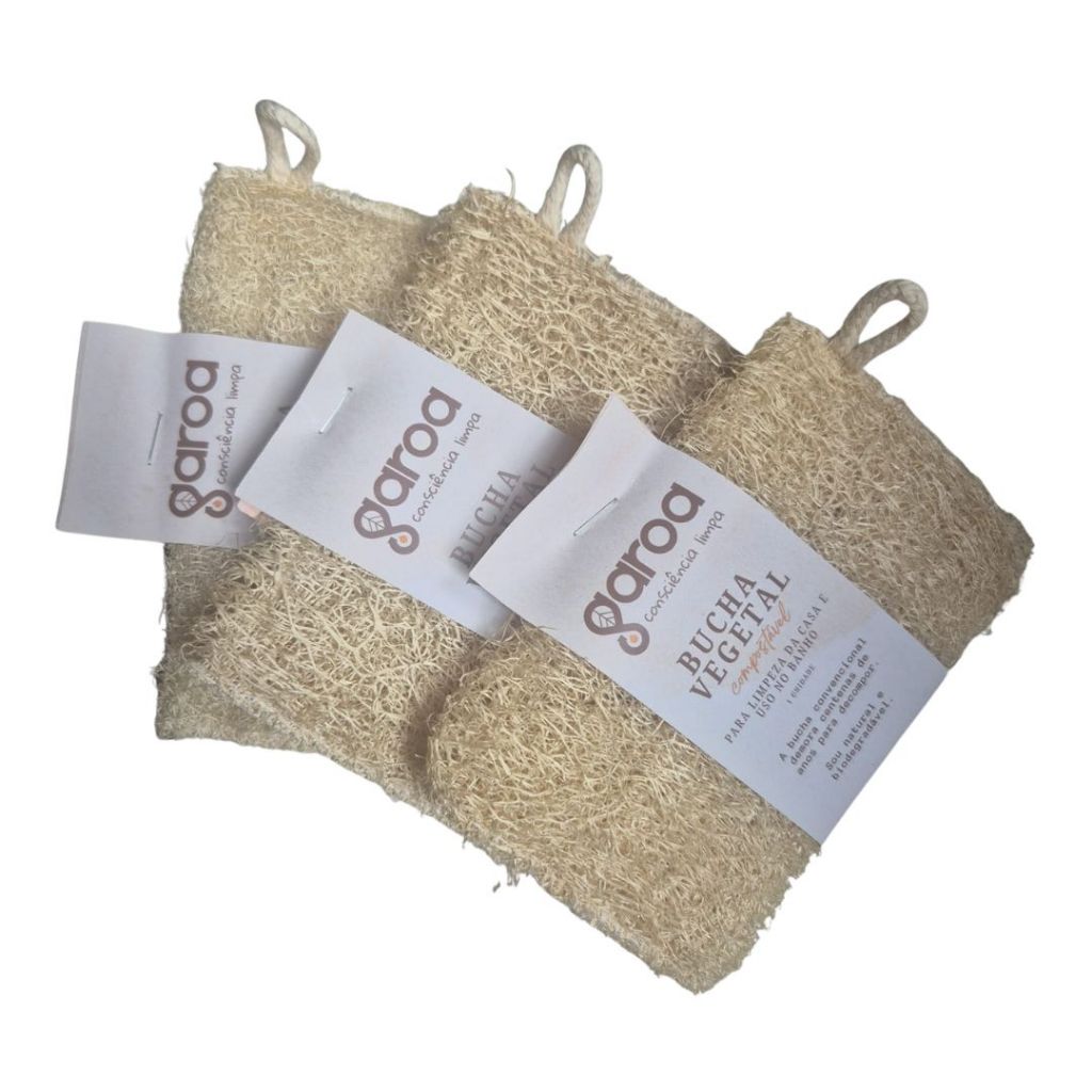 Kit com 3 buchas 100% Vegetal Orgânica