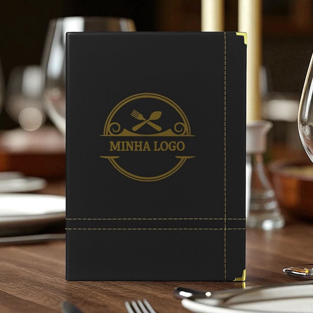 5 Cardápios Capa Personalizado Com Sua Logo Para Seu Restaurante Folha A5