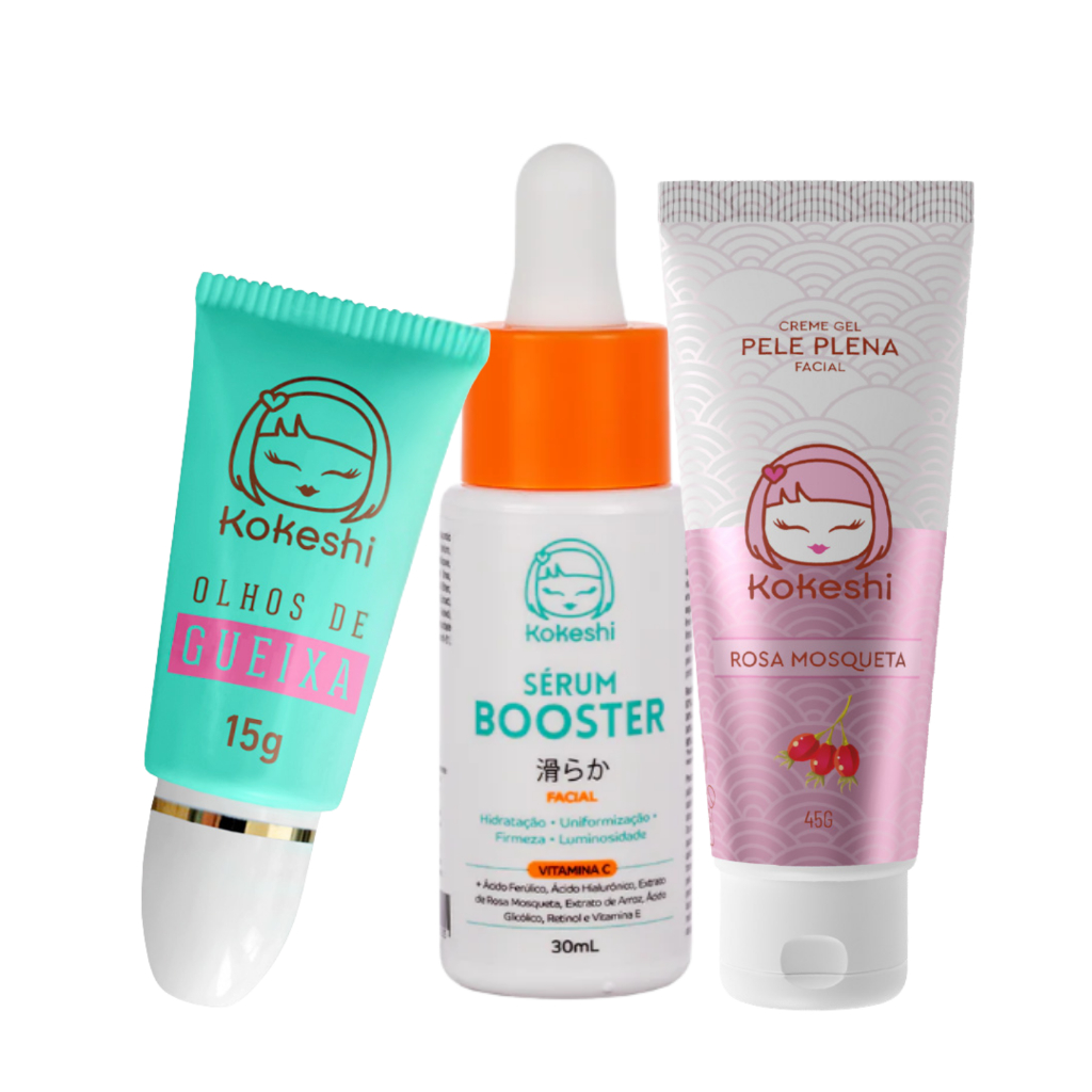 Kit Rejuvenescimento Diurno Kokeshi Com Vitamina C Olhos de Gueixa e Gel Creme em Oferta na Shopee