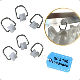 Kit Gancho Rodizio Antigo P/ Trilho Cortina Comum Deslizante Tradicional - 20 até 100 Unidades em Oferta na Shopee