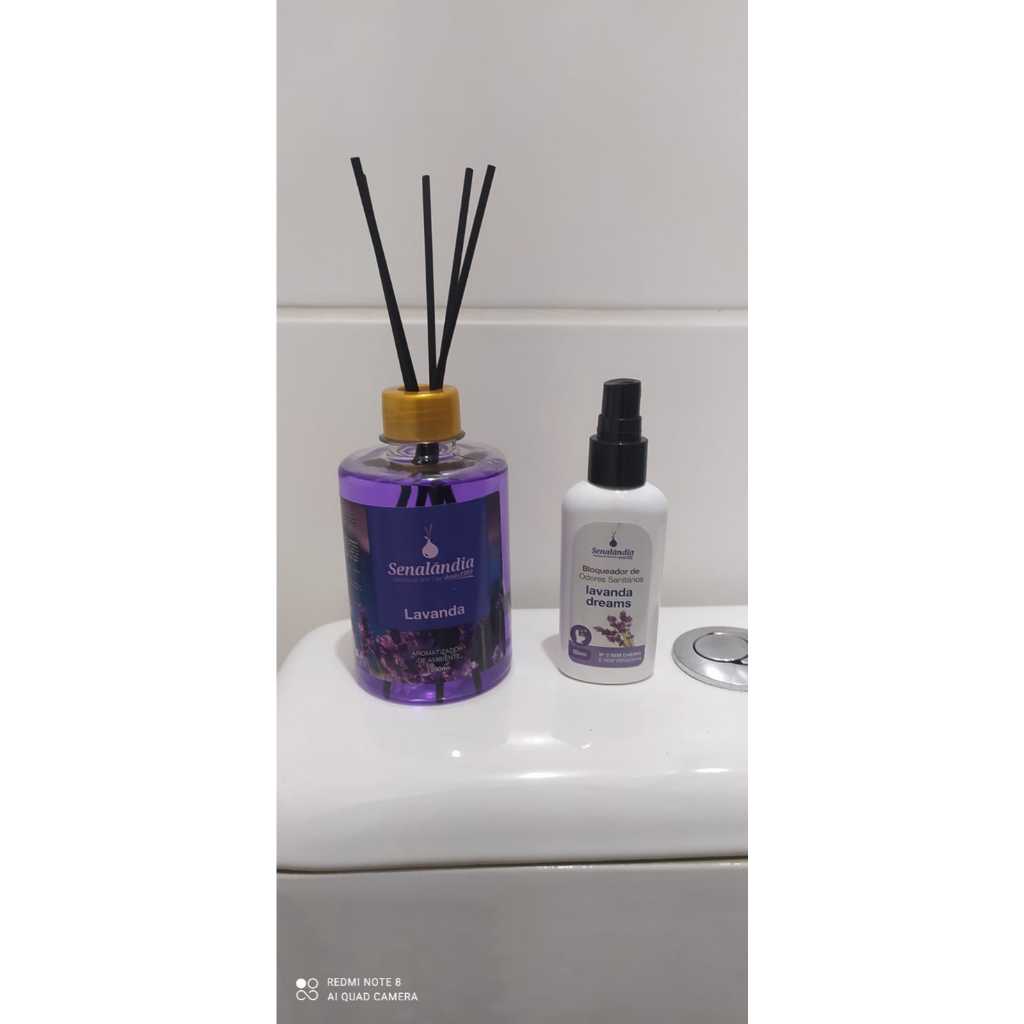 Kit Aromatizante e Bloqueador de Odores Lavanda Senalandia 280ml 60ml – Aroma Suave Para o Banheiro