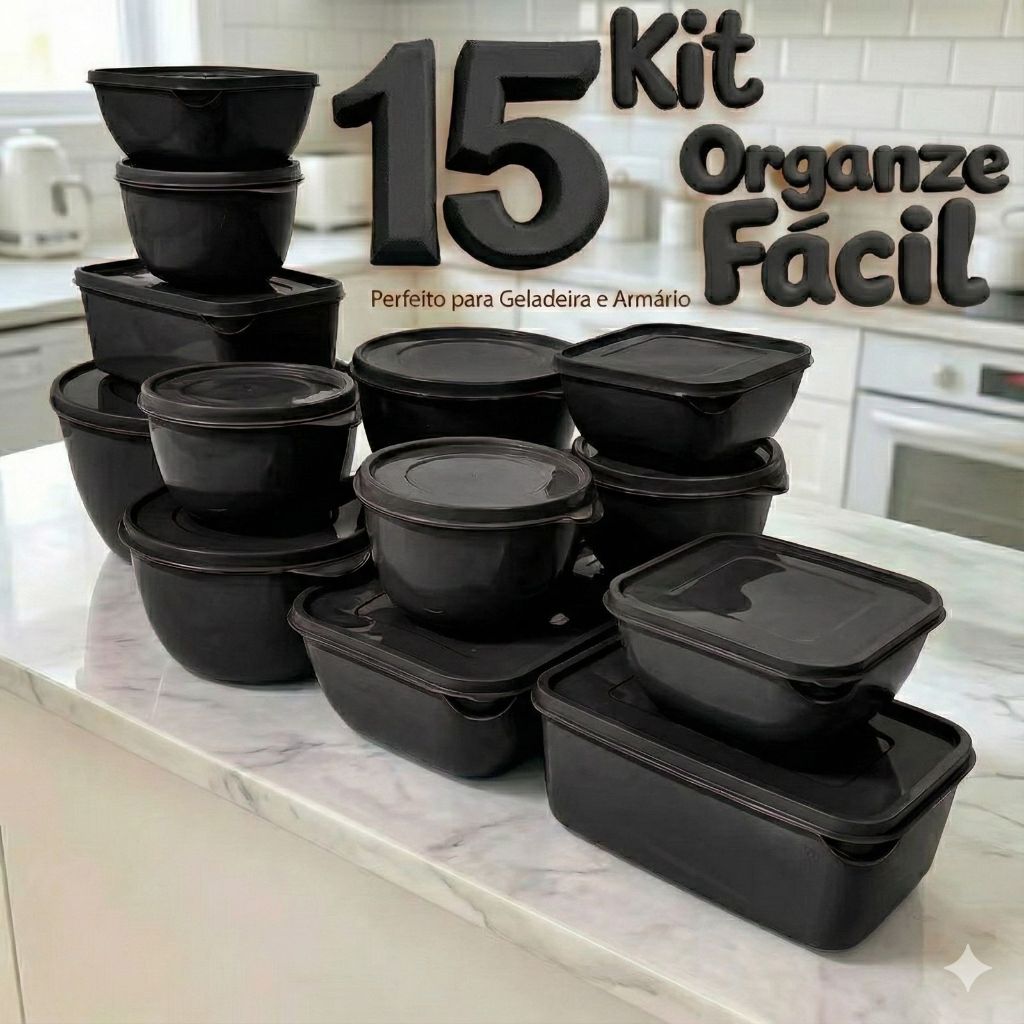 kit 15 potes variados organizadores