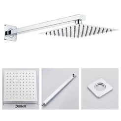 Chuveiro Ducha Inox Quadrada 20/30 cm Ultra Fina Alta Pressão e Fácil Limpeza Design Moderno