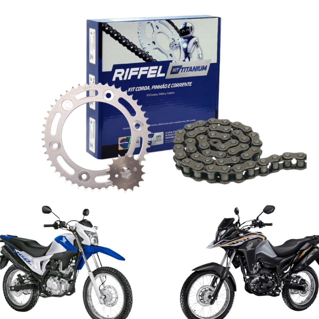 Kit Relação Tração Transmissão Nxr 160 Bros Xre 190 2016 2017 2018 2019 2020 A 2025 Original Riffel