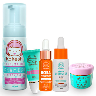 Kit 5 itens Kokeshi Rosa Mosqueta Limpeza e Hidratação em Oferta na Shopee