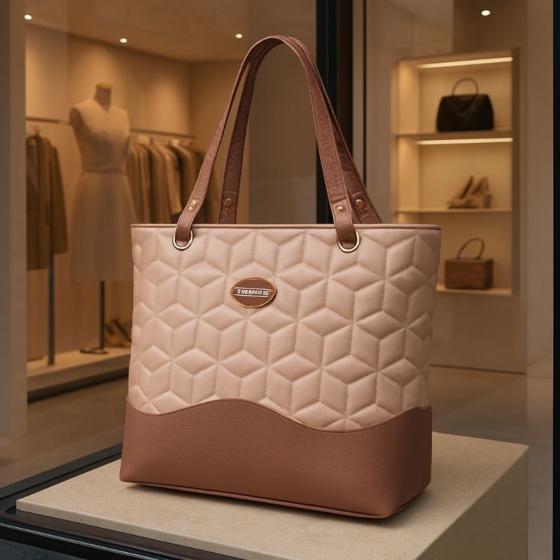 Bolsa Feminina Espaçosa Grande De Ombro de Tecido Sintético Barata BS23 em Oferta na Shopee