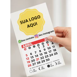 Calendário 2027 Personalizado com Ímã | Brinde | Lembrancinha festa / Brinde empresas