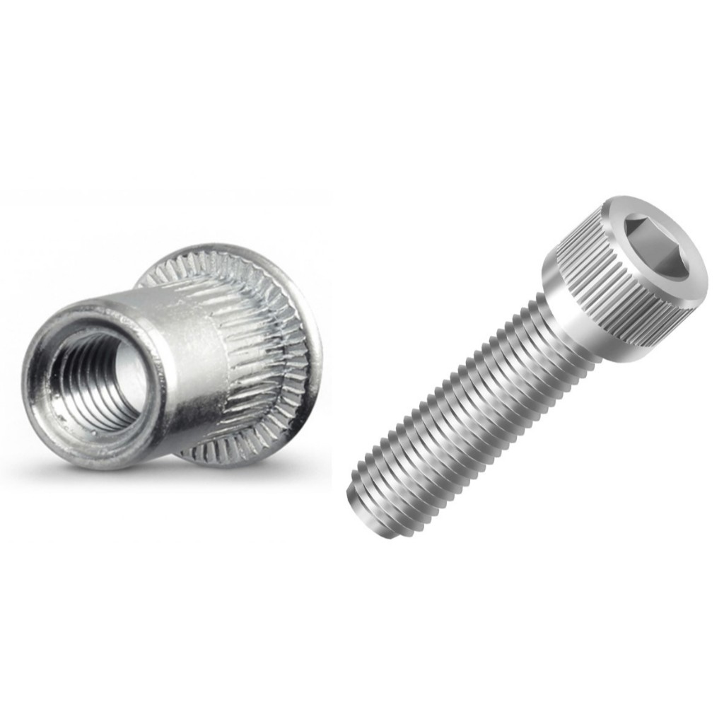 Rebite Rosca Interna M4 Porca Rebite + Parafuso Cilídnrico 5 peças cada em Oferta na Shopee