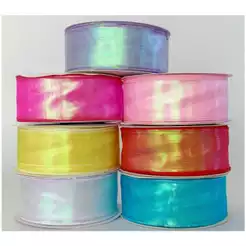 Fita de organza com efeito boreal 38mm