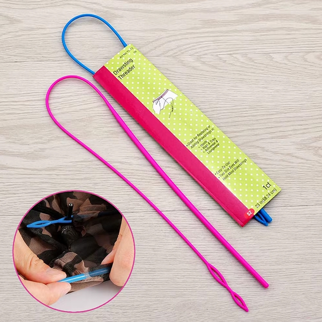 Passador Flexível De Elástico e Cordões Para Roupas - Puxador Rosa Ou Azul bolsas e muito mais — imagem 2 de 2