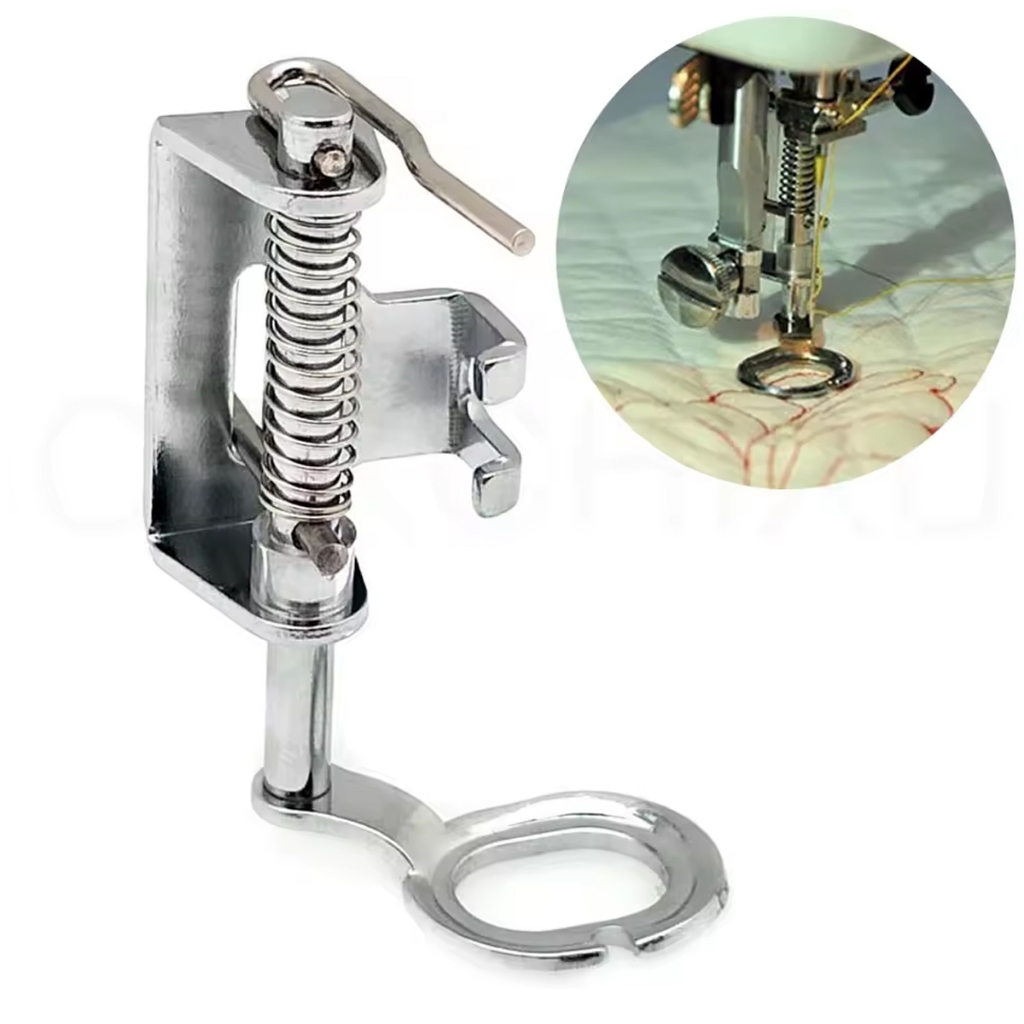 Calcador Pé de Quilting Livre com Mola para Máquina de Costura Doméstica Patchwork Bordado Costura