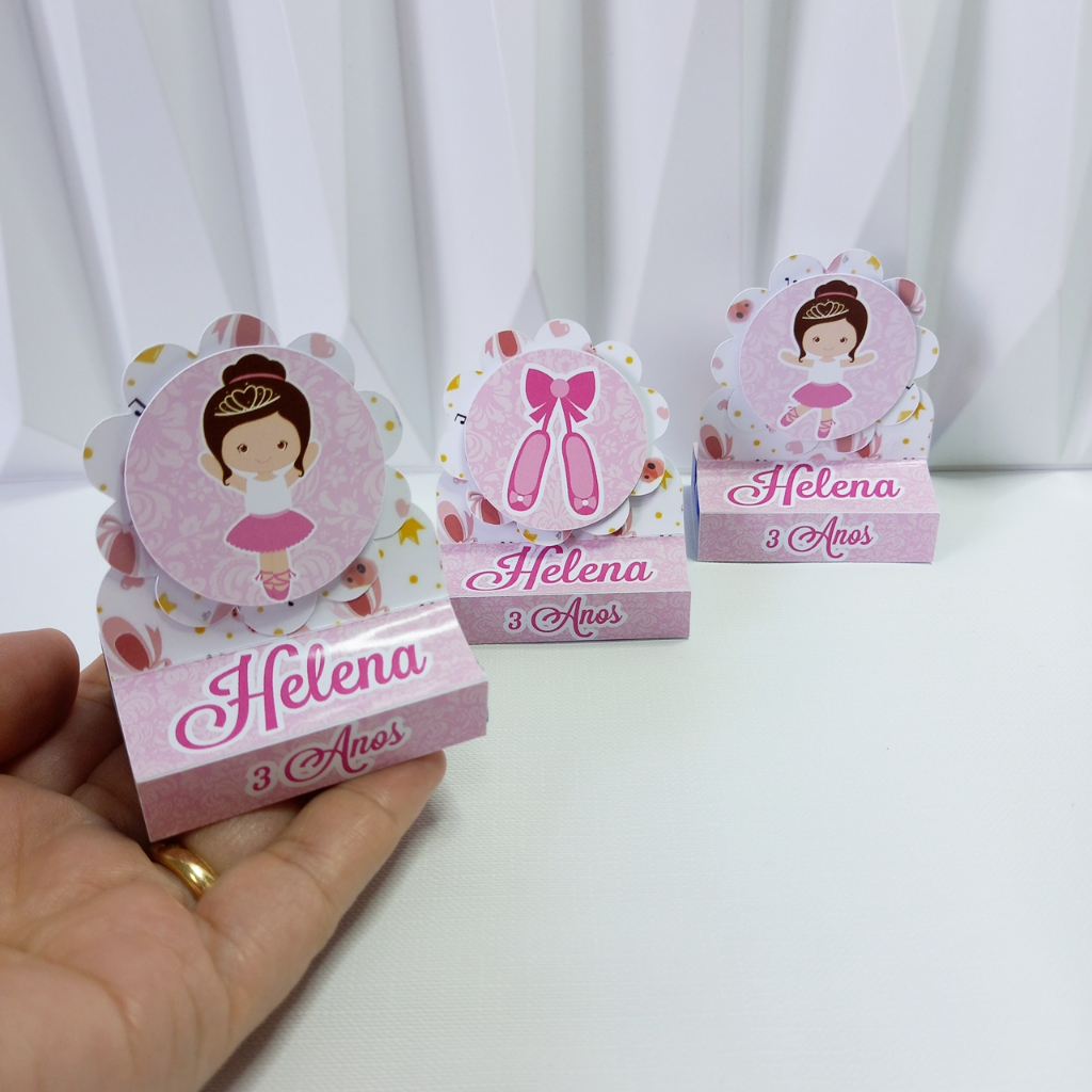 PortaBis Duplo Personalizado Bailarina  | Lembrancinha de Aniversário | Festa Infantil Bailarina