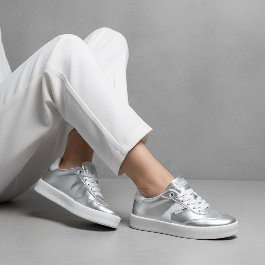 Tenis Feminino Retro Para Usar Com Vestido Leve Casual Couro Camurça Sola Reta Confortável Vintage em Oferta na Shopee