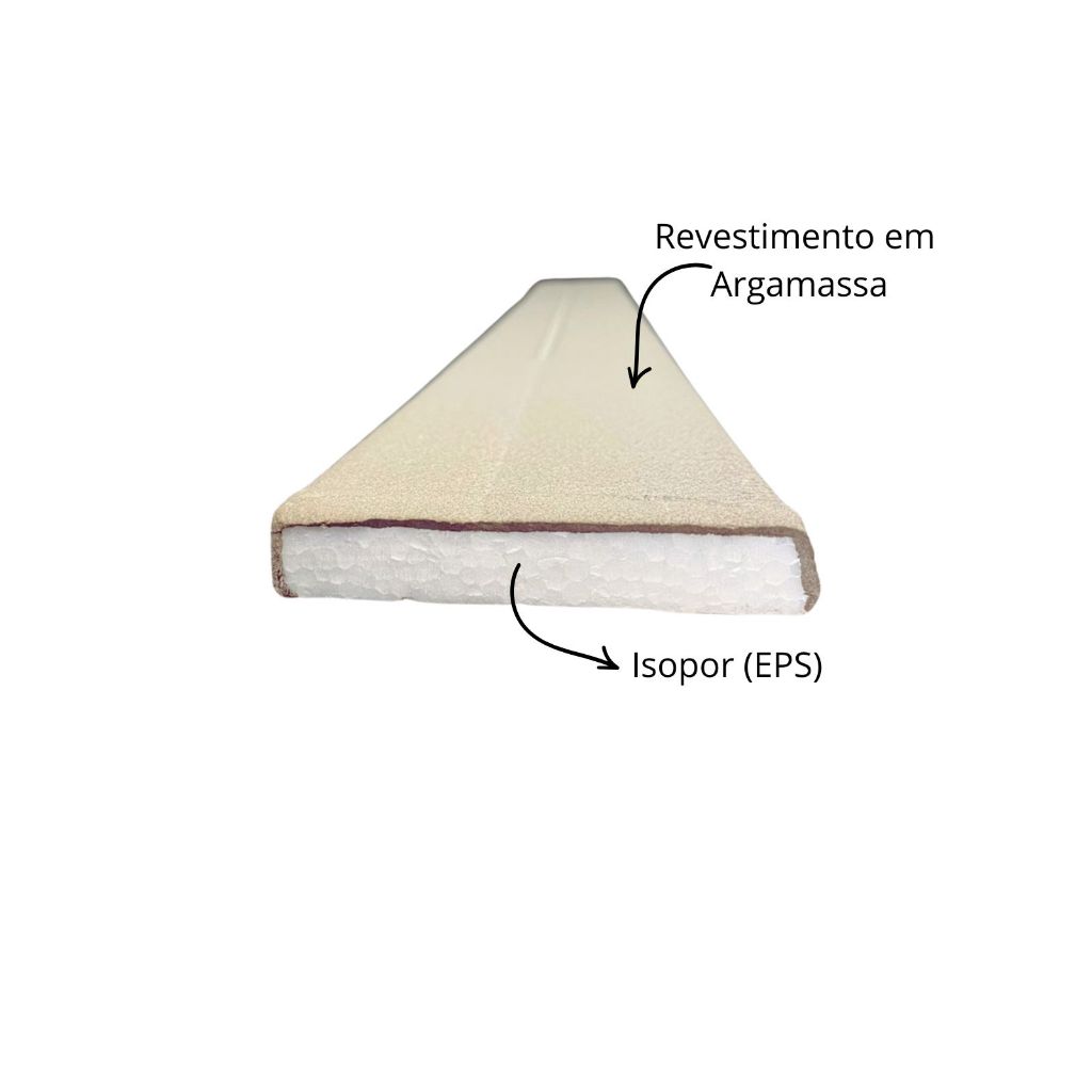 Moldura Externa Isopor (EPS) com Revestimento Cimentício 2x10 Cm (kit 10 metros / unidades) em Oferta na Shopee