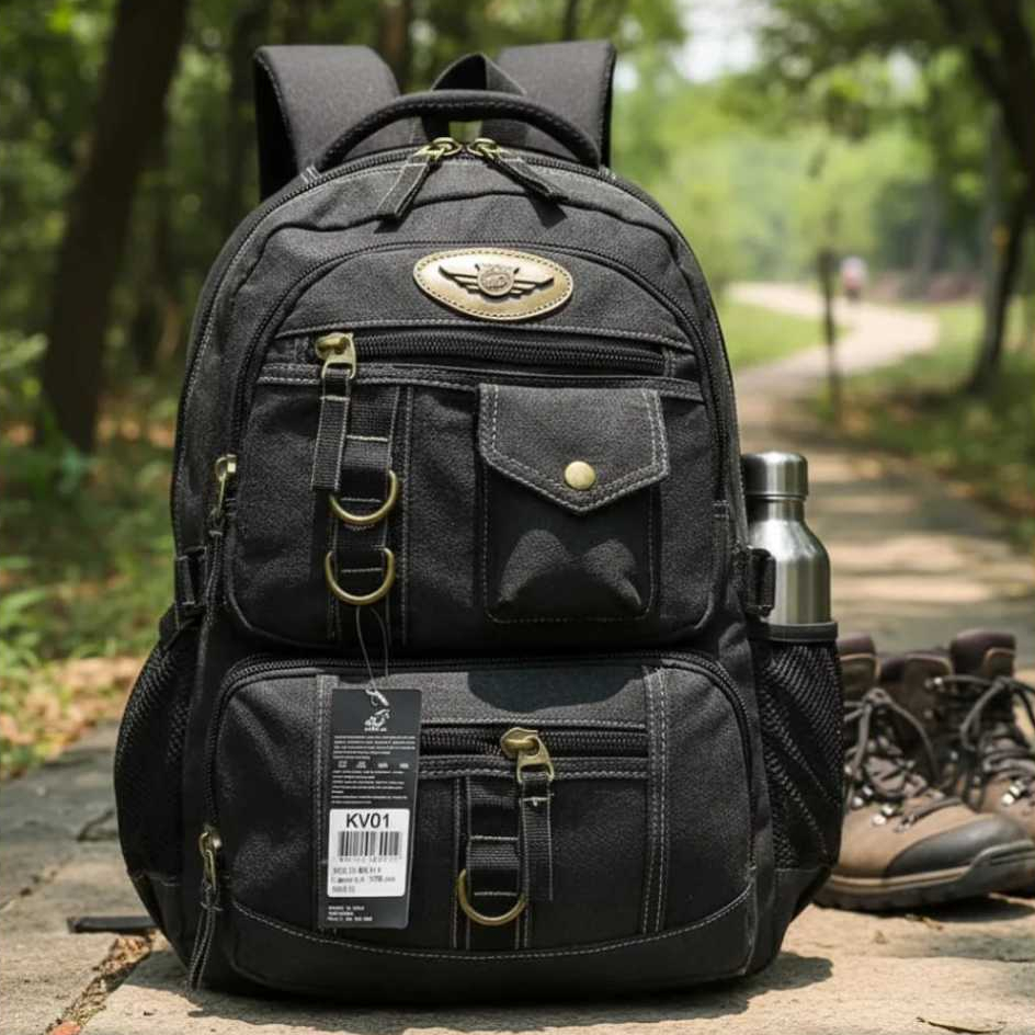 Mochila Lona Reforçada KV01 viagem 30Litros em Oferta na Shopee