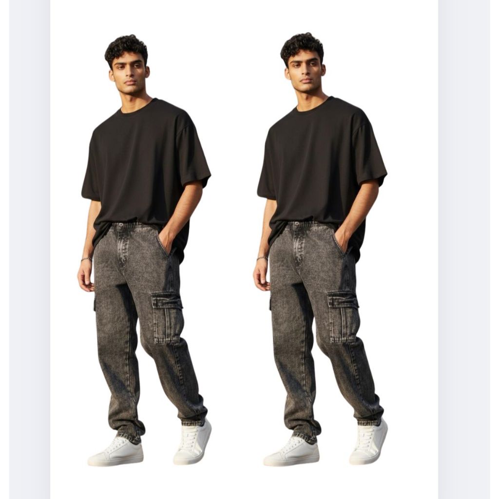 Kit 2 calça Jeans Cargo Masculino Premium – Conforto & Estilo, Corte Versátil em Oferta na Shopee