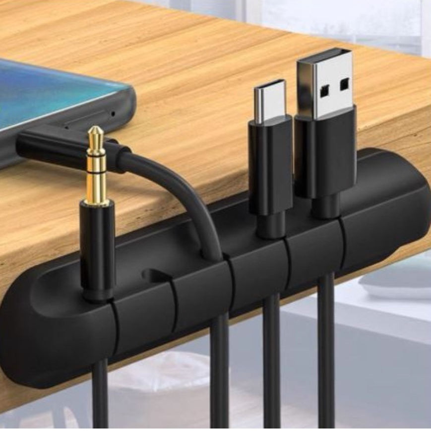 Organizador de Cabos para 3, 5 ou 7 Cabos com Carregamento Carro Sem Perfuração Armazenamento Fones