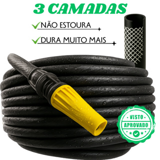 Mangueira  de Jardim Trançada flexivel 3 camadas Preto em Oferta na Shopee