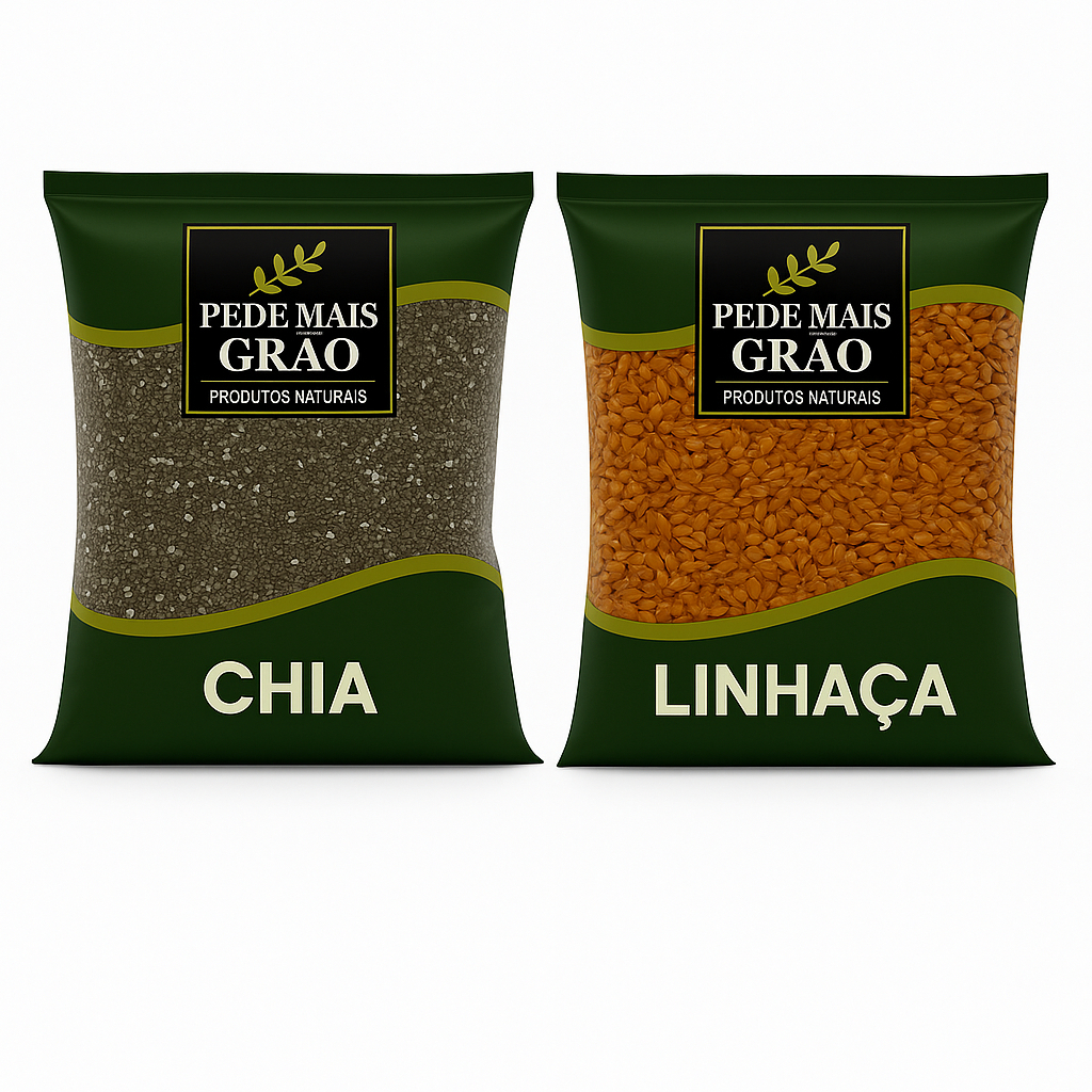 Semente de Chia e Semente de linhaça dourada Premium 1kg em Oferta na Shopee