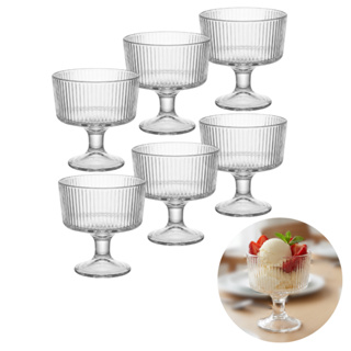 Jogo 6 Taças Sobremesa Vidro 250ml Canelada Sorvete Açai Lindas em Oferta na Shopee