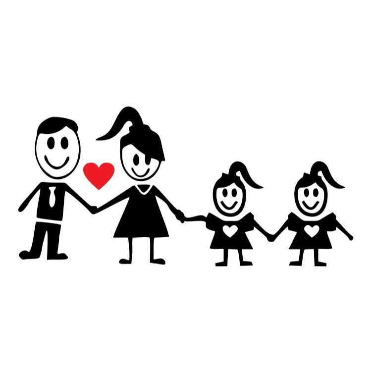 Adesivo Casal e 2 meninas em Oferta na Shopee