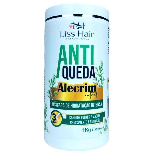 Máscara Antiqueda Alecrim Cabelos 3x Mais Fortes e Macios 1Kg Liss Hair em Oferta na Shopee