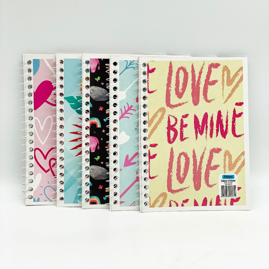 Kit 05 Cadernos 1/4 Capa Flexível 40 Folhas – Feminino em Oferta na Shopee
