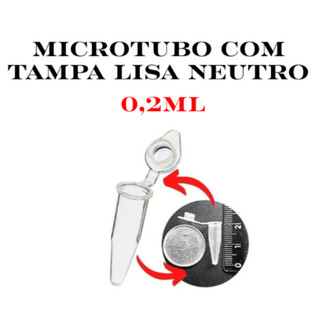 Microtubo 0,2mL com Tampa Lisa Neutro – PCT 1.000 Unidades