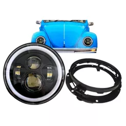 Farol Angel Eyes Led + Suporte Jeep Troller Fusca Kombi